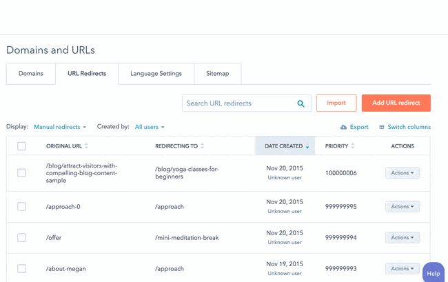 cms features: managing redirects in cms hub